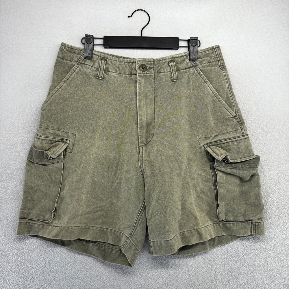 Vintage American Eagle Shorts Men's 31 Green Canvas Cargo Military Surplus y2k